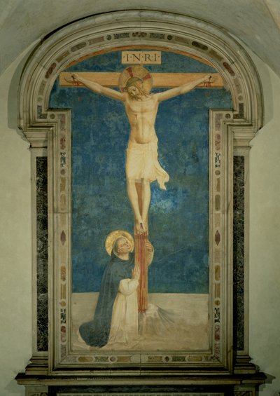 Christus am Kreuz, verehrt von St. Dominikus von Fra Angelico